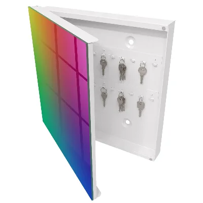 Wall-mounted key box in a colorful gradient finish