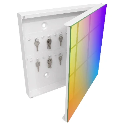 Wall mounted key box with a colorful gradient finish