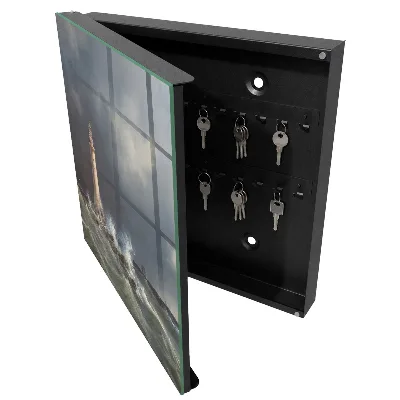 Wall mounted key box stormy sea design