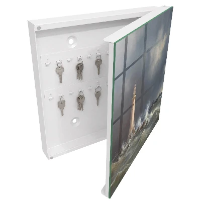 Wall mounted key box stormy sea design