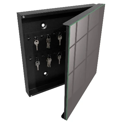 Wall-mounted key box dark grey