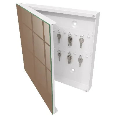 Wall mounted key box in yellowed grey