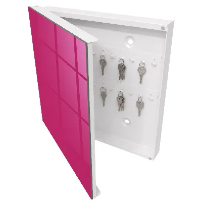 Key cabinet in intense pink