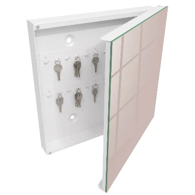 Wall-mounted key box warm muted beige