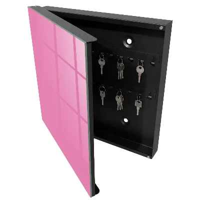 Wall mounted key box in cool pink