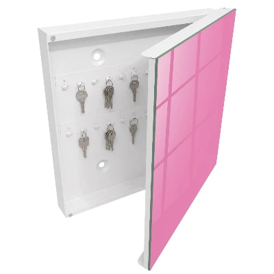 Wall mounted key box in cool pink
