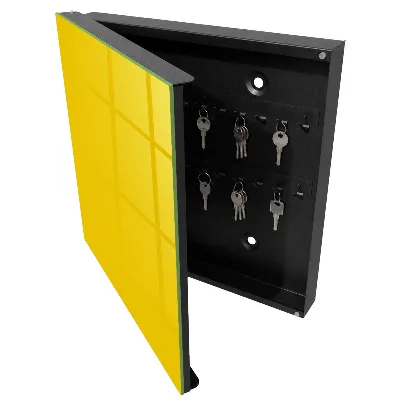Intense yellow Key box for wall