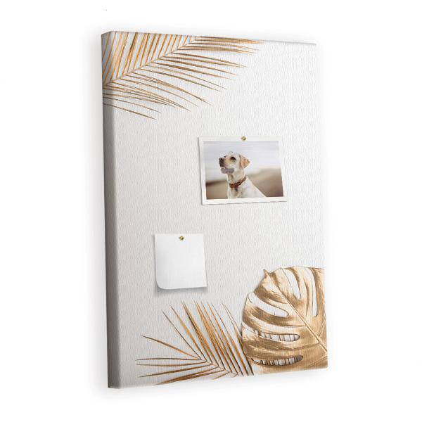 Pin board Golden tropical leaves