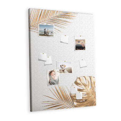 Pin board Golden tropical leaves