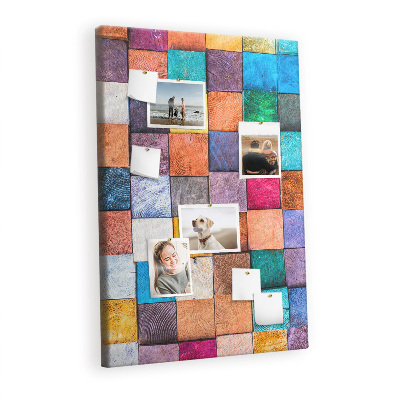 Pin board Colorfull wood cubes