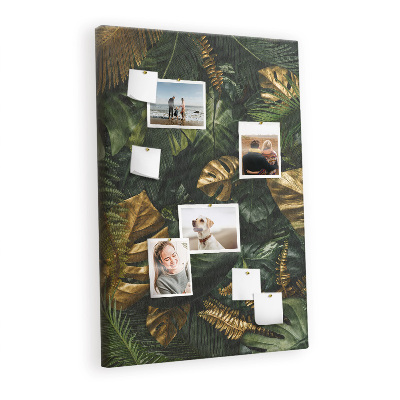 Cork notice board Tropical leaves