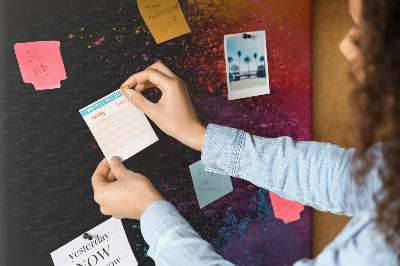 Cork memo board Color powder