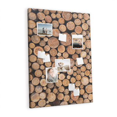 Cork memo board Wood logs