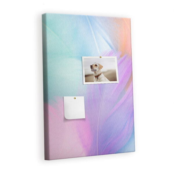 Cork memo board Pastel feather