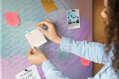 Cork memo board Pastel feather