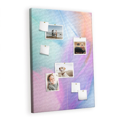 Cork memo board Pastel feather