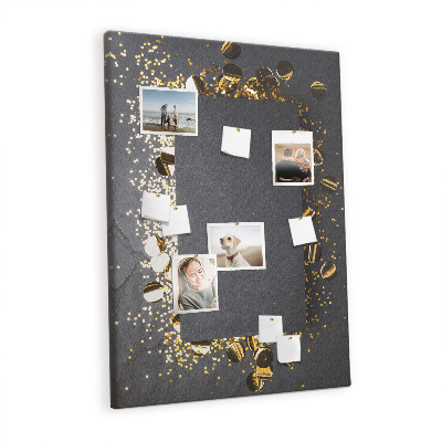 Cork display board Gold confetti