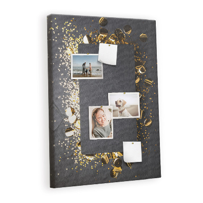 Cork display board Gold confetti