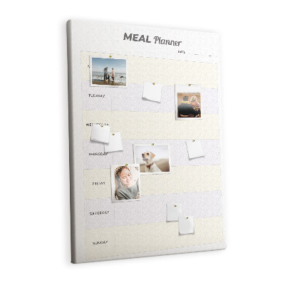 Cork pin board Meal planner