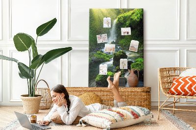 Cork memo board Waterfall with rocks