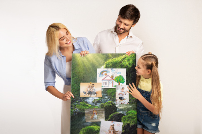 Cork memo board Waterfall with rocks