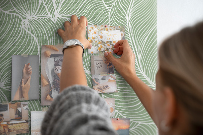 Cork memo board Big leaves pattern