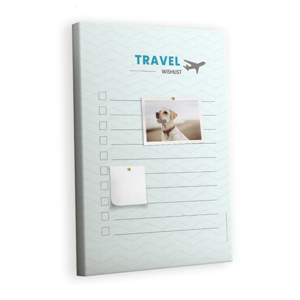 Cork memo board Travel planner