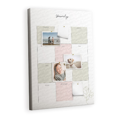 Cork pin board Yearly planner