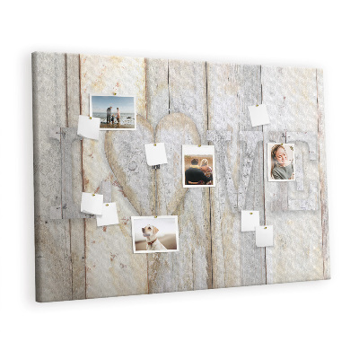 Cork memo board Word love