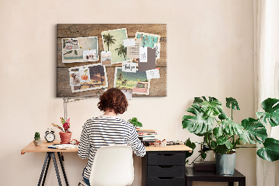 Decorative corkboard Polaroid photos