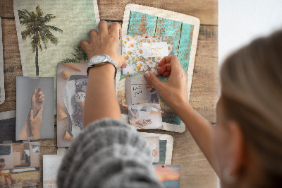 Decorative corkboard Polaroid photos