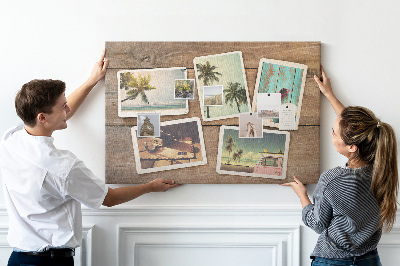 Decorative corkboard Polaroid photos