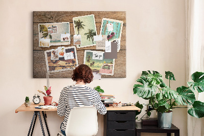 Decorative corkboard Polaroid photos