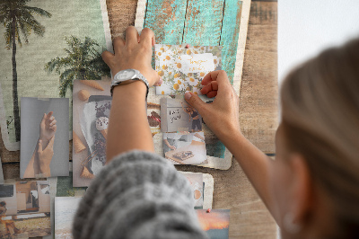 Decorative corkboard Polaroid photos