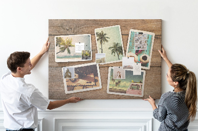 Decorative corkboard Polaroid photos