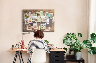 Decorative corkboard Polaroid photos