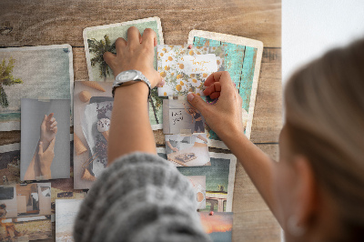 Decorative corkboard Polaroid photos