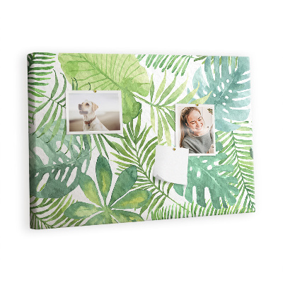 Cork display board Tropical leaves