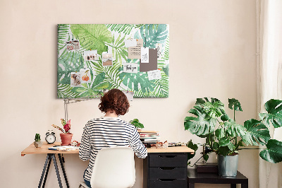 Cork display board Tropical leaves