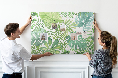 Cork display board Tropical leaves