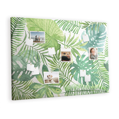 Cork display board Tropical leaves