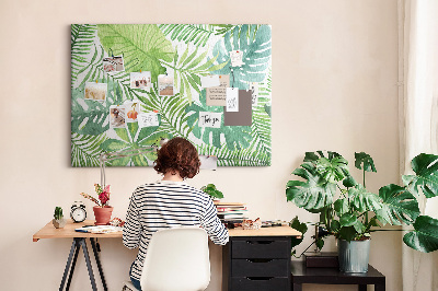 Cork display board Tropical leaves