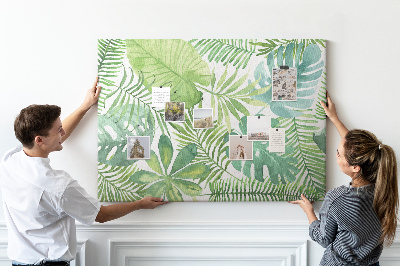 Cork display board Tropical leaves