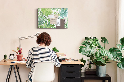 Cork display board Tropical leaves