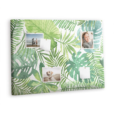 Cork display board Tropical leaves