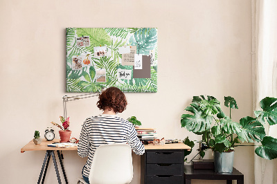 Cork display board Tropical leaves