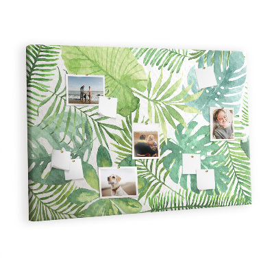 Cork display board Tropical leaves