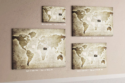 Cork memo board World map
