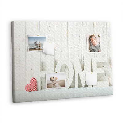 Cork memo board Home word