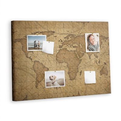 Pin board Vintage world map